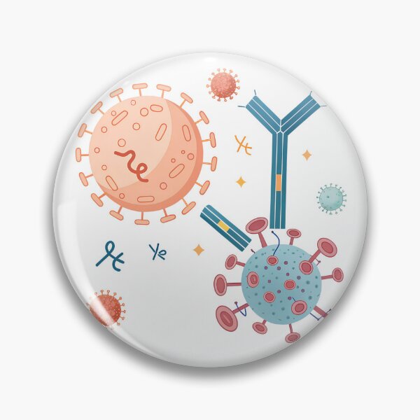 Item preview, Antibody Antigen Binding Illustration – Minimalist Immunology Art designed and sold by VividOrganica.