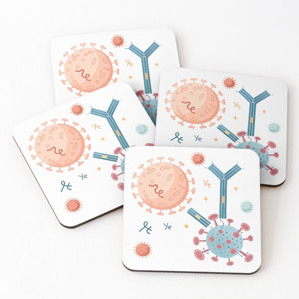 Item preview, Antibody Antigen Binding Illustration – Minimalist Immunology Art designed and sold by VividOrganica.
