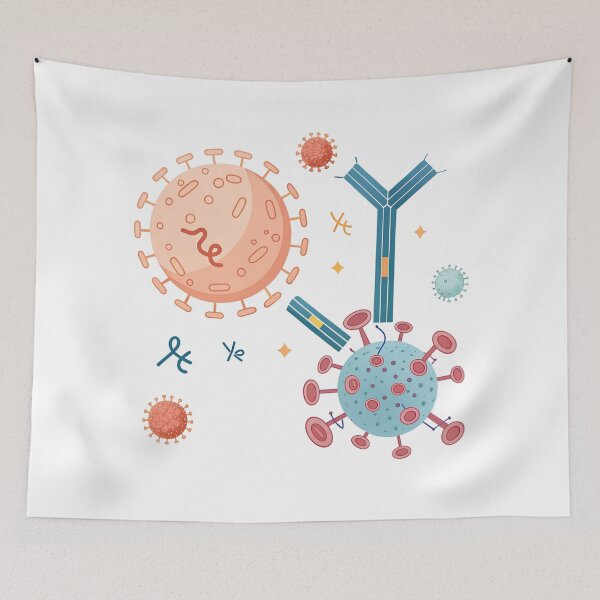 Item preview, Antibody Antigen Binding Illustration – Minimalist Immunology Art designed and sold by VividOrganica.