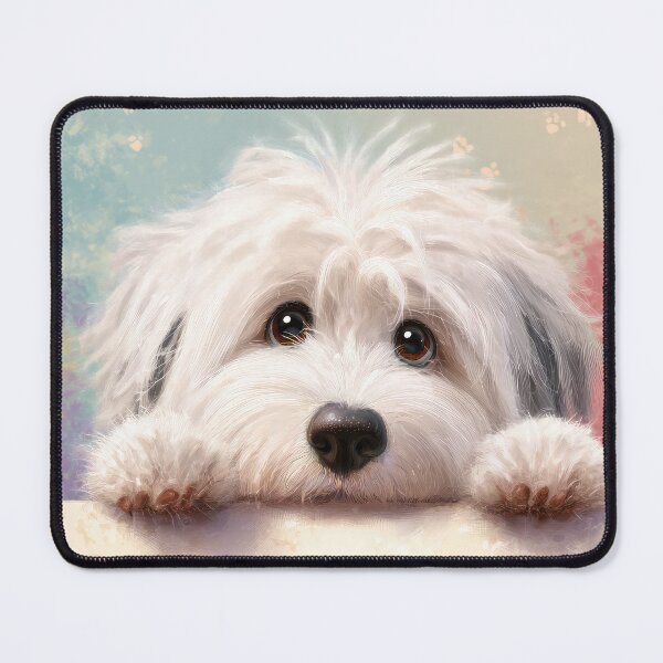 Item preview, Coton de Tulear Peeking over Wall 01 designed and sold by Elisabeth Lucas.