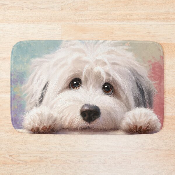 Item preview, Coton de Tulear Peeking over Wall 01 designed and sold by Elisabeth Lucas.