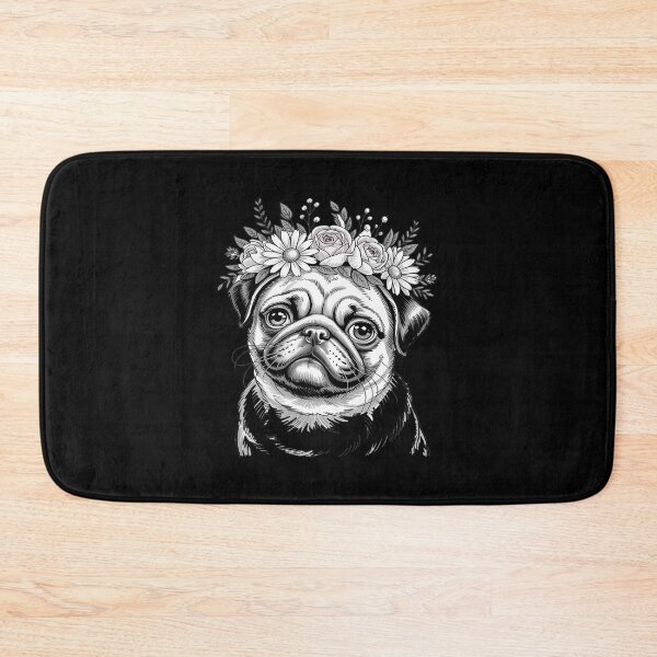 Item preview, Floral Pug Face Dog With Flowers designed and sold by Idarmotar.