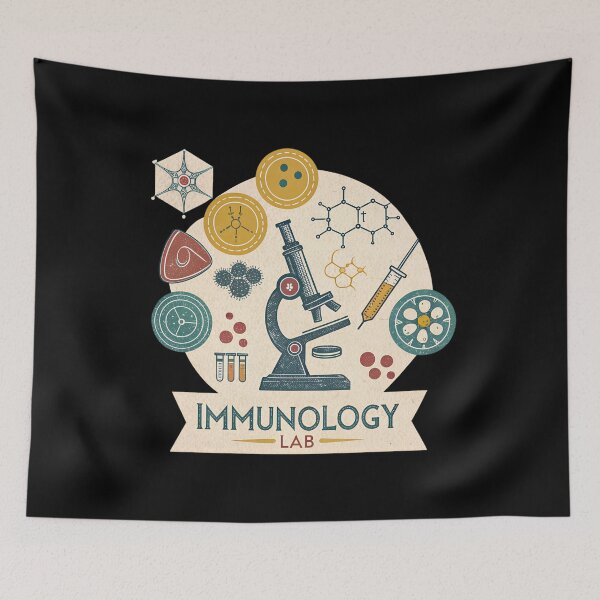 Item preview, Retro Immunology Lab – Vintage Science Illustration designed and sold by VividOrganica.
