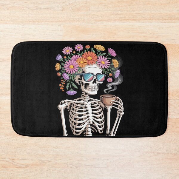 Item preview, Floral Skeleton Drinking Coffee Cottagecore Gothic Flowers designed and sold by Idarmotar.