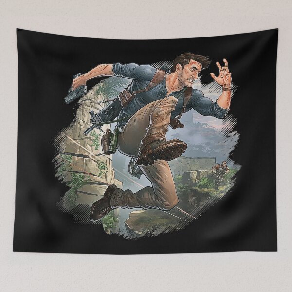 Item preview, Uncharted Nathan Drake Blue Shirt Pose designed and sold by Tobytuart.