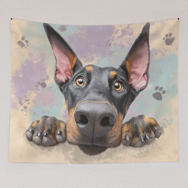 Item preview, Doberman Peeking over Wall 01 designed and sold by Elisabeth Lucas.