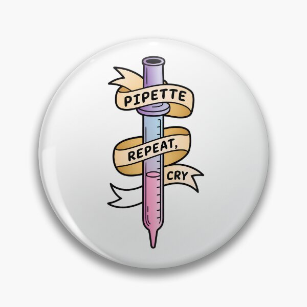 Item preview, Pipette Repeat Cry – Cute Pastel Lab Sticker Design designed and sold by VividOrganica.