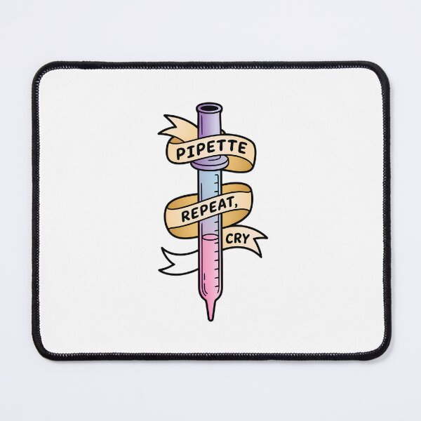 Item preview, Pipette Repeat Cry – Cute Pastel Lab Sticker Design designed and sold by VividOrganica.