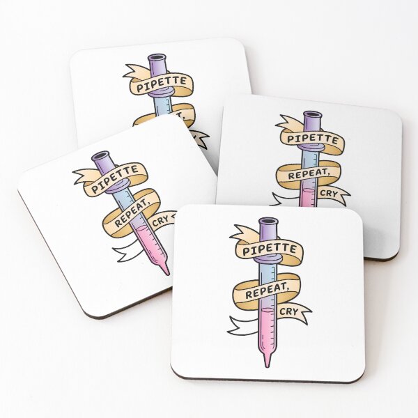 Item preview, Pipette Repeat Cry – Cute Pastel Lab Sticker Design designed and sold by VividOrganica.