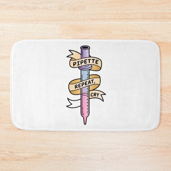 Item preview, Pipette Repeat Cry – Cute Pastel Lab Sticker Design designed and sold by VividOrganica.