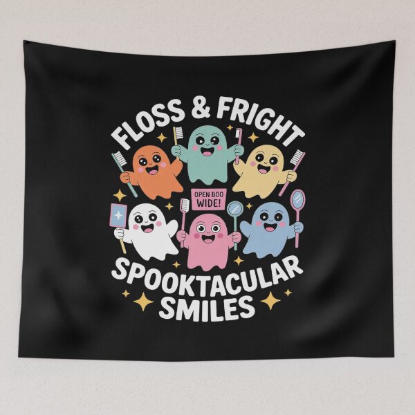 Item preview, Floss & Fright Halloween Cute Ghost Dentist Dental Hygienist designed and sold by Idarmotar.