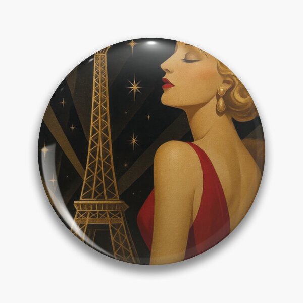 Item preview, Glamour in Paris, vintage woman at the Eiffel Tower designed and sold by Mauswohn.