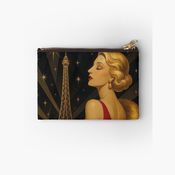 Item preview, Glamour in Paris, vintage woman at the Eiffel Tower designed and sold by Mauswohn.