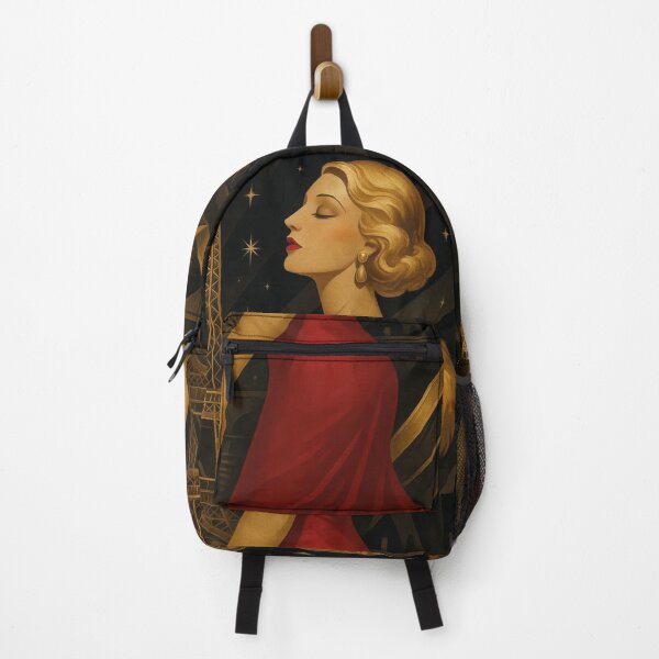 Item preview, Glamour in Paris, vintage woman at the Eiffel Tower designed and sold by Mauswohn.