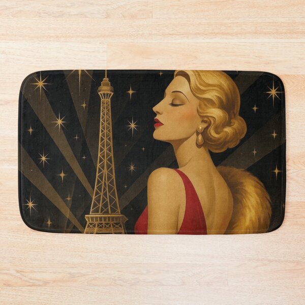 Item preview, Glamour in Paris, vintage woman at the Eiffel Tower designed and sold by Mauswohn.