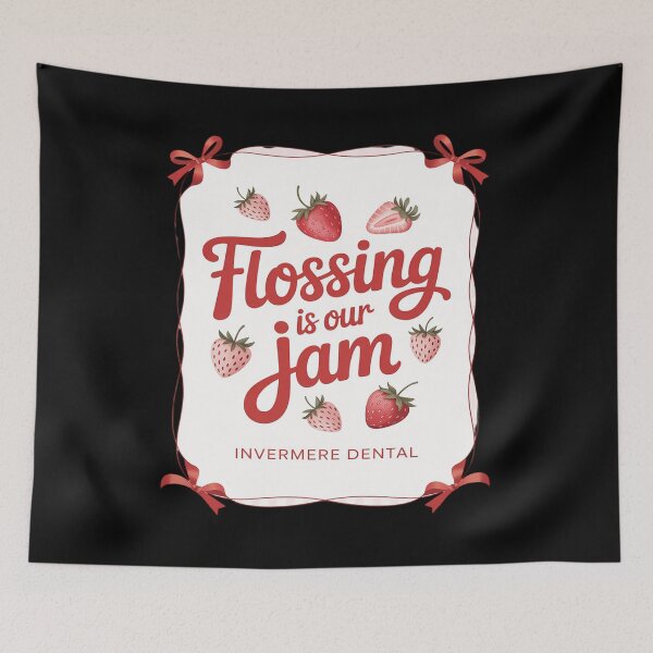 Item preview, Flossing Is Our Jam Strawberry Summer Dental Hygiene designed and sold by Idarmotar.