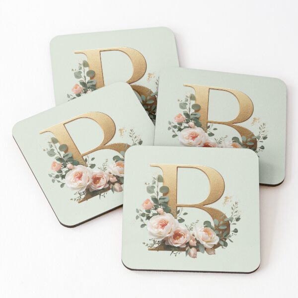 Item preview, Floral Gold Letter B Monogram – Coquette Christian Wall Art, Elegant Blush Rose Initial Print, Faith-Inspired Feminine Gift designed and sold by AmenAlways.
