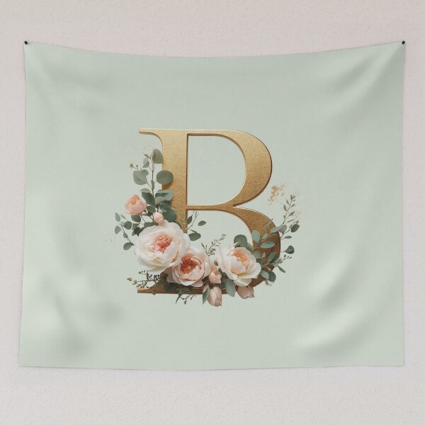 Item preview, Floral Gold Letter B Monogram – Coquette Christian Wall Art, Elegant Blush Rose Initial Print, Faith-Inspired Feminine Gift designed and sold by AmenAlways.