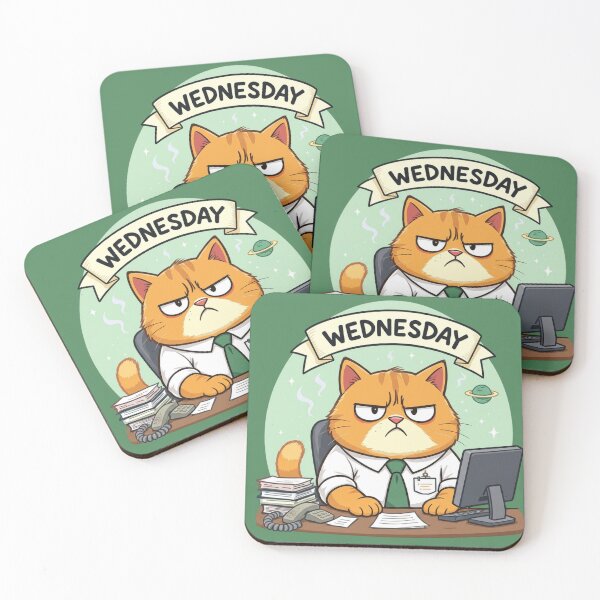 Item preview, Busy Wednesday Stressed Office Cat designed and sold by etatae.