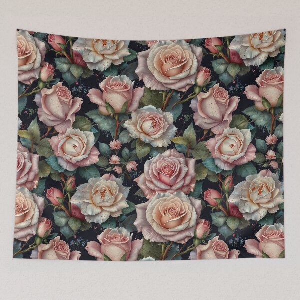 Item preview, Elegant Pink Rose Floral Pattern With Soft Petals And Dark Background designed and sold by CoolPixels.