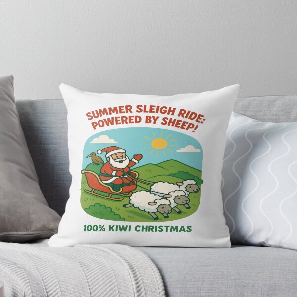Item preview, 100% Kiwi Christmas – Santa’s Summer Sleigh Ride with Sheep designed and sold by Globalcitytees.