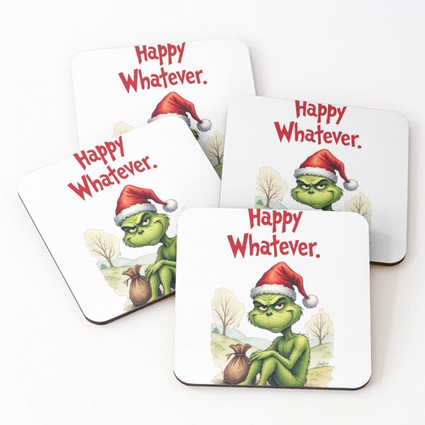 Item preview, Grinch – Funny Sarcastic Christmas “Happy Whatever” Art designed and sold by Justice Geovanni.