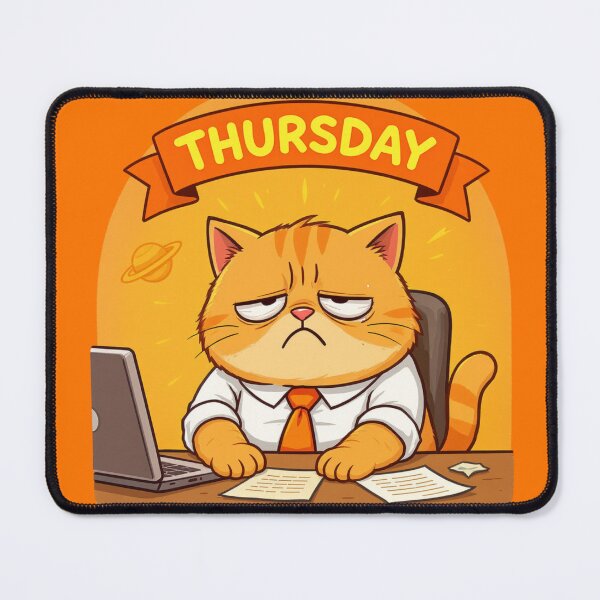 Item preview, Exhausted Thursday Office Cat designed and sold by etatae.