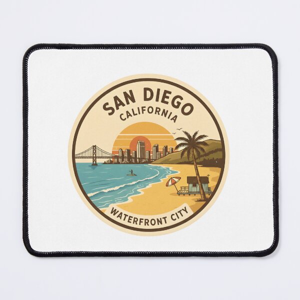 Item preview, Vintage San Diego California Waterfront City travel art designed and sold by LittleArij.
