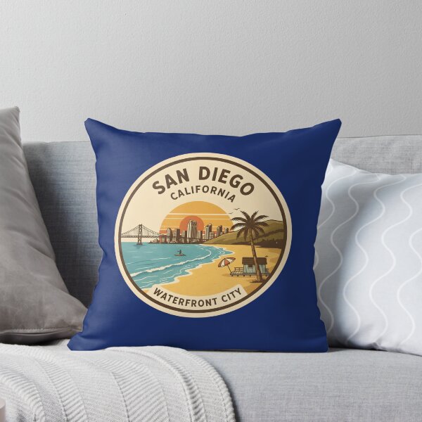Item preview, Vintage San Diego California Waterfront City travel art designed and sold by LittleArij.