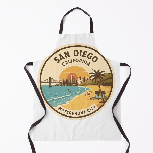 Item preview, Vintage San Diego California Waterfront City travel art designed and sold by LittleArij.