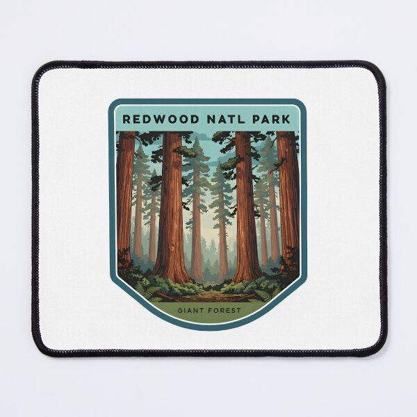 Item preview, Vintage Redwood National Park Giant Forest travel art designed and sold by LittleArij.