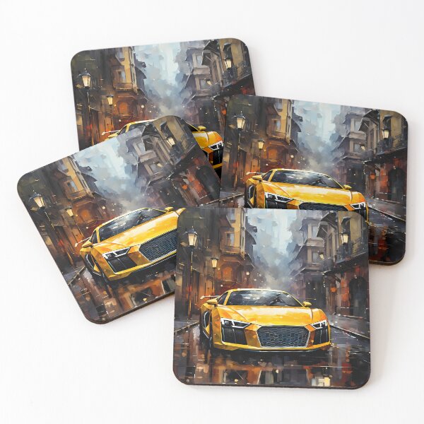 Item preview, Modern Supercar Reflected In Vibrant Downtown Night Setting designed and sold by RevUpDesign.