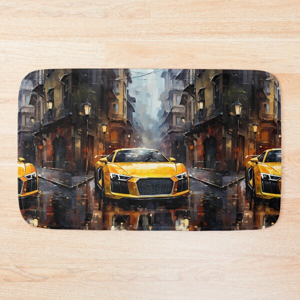 Item preview, Modern Supercar Reflected In Vibrant Downtown Night Setting designed and sold by RevUpDesign.