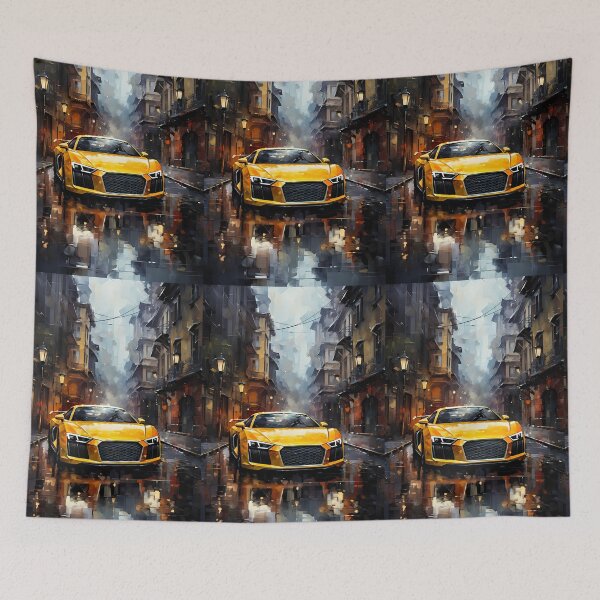 Item preview, Modern Supercar Reflected In Vibrant Downtown Night Setting designed and sold by RevUpDesign.