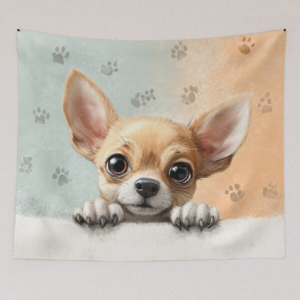 Item preview, Chihuahua Peeking over Wall 01 designed and sold by Elisabeth Lucas.
