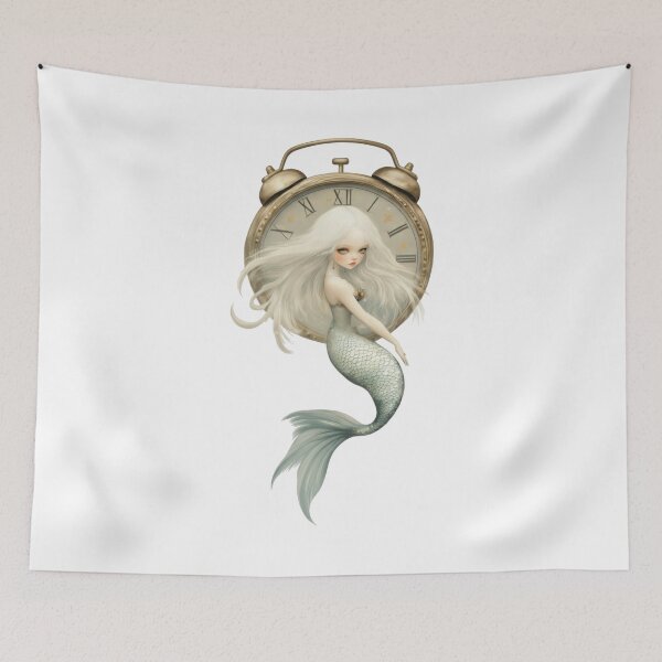 Item preview, Timekeeper Mermaid - Whimsical Fantasy Art designed and sold by BlissxPals.