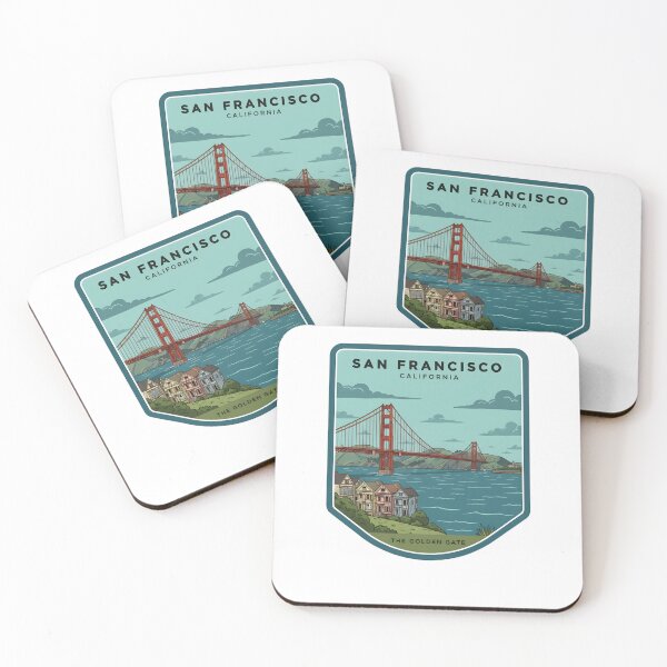 Item preview, Vintage San Francisco Golden Gate Bridge travel art designed and sold by LittleArij.