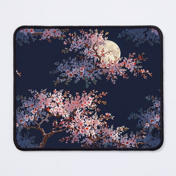 Item preview, Night Scene Of Cherry Blossoms Under Night Sky With Full Moon designed and sold by CoolPixels.