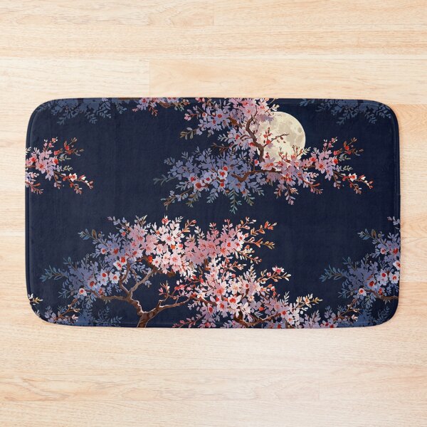 Item preview, Night Scene Of Cherry Blossoms Under Night Sky With Full Moon designed and sold by CoolPixels.