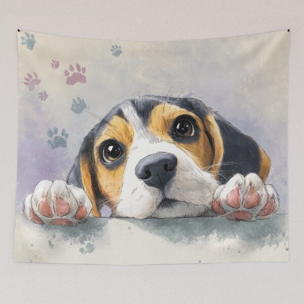Item preview, Beagle Peeking over Wall 01 designed and sold by Elisabeth Lucas.