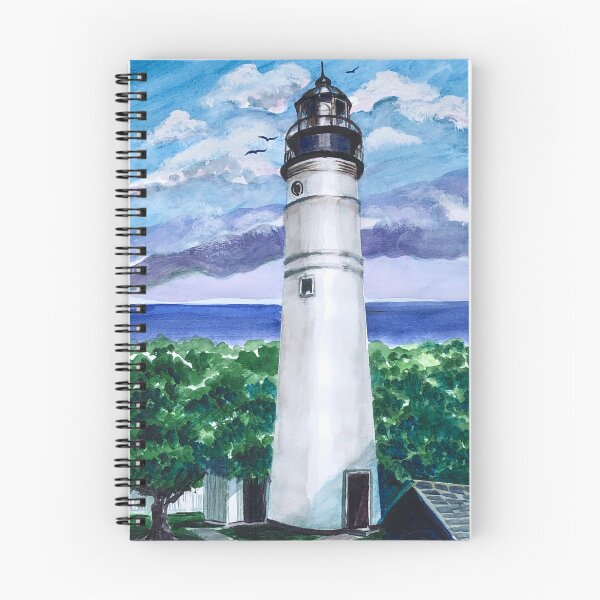 Item preview, “Key West Lighthouse, FL” Watercolor by Award-winning Lighthouse Artist Jan Shaw King designed and sold by SeaTurtleRock.