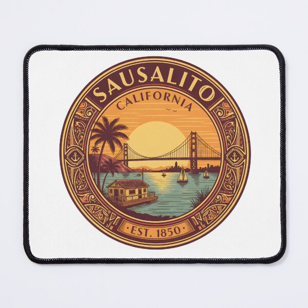 Item preview, Sausalito California Houseboats travel art designed and sold by LittleArij.