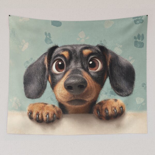 Item preview, Dachshund Peeking over Wall 01 designed and sold by Elisabeth Lucas.