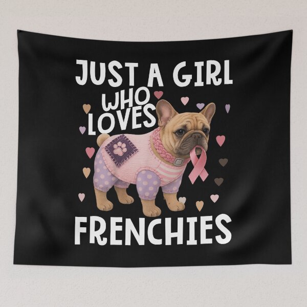 Item preview, Just a Girl Who Loves Frenchies - Cute French Bulldog in Pink Outfit T-Shirt designed and sold by TinaMDedrick.