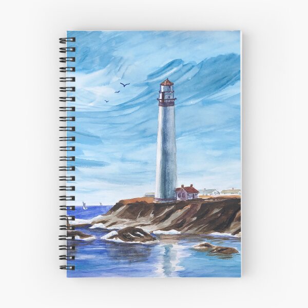Item preview, “Pigeon Point Light Station, Pescadero, CA” Watercolor by Award-winning Wildlife Artist Jan Shaw King designed and sold by SeaTurtleRock.