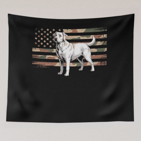 Item preview, American Flag White Labrador Retriever Dog  designed and sold by Veroniadic.