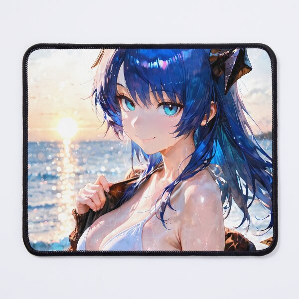 Item preview, Prelude Mostima Arknights Beach Sunset Angelic Halo Dreamy Blue designed and sold by HumbertoValveno.