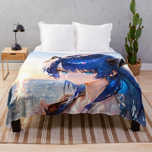 Item preview, Prelude Mostima Arknights Beach Sunset Angelic Halo Dreamy Blue designed and sold by HumbertoValveno.
