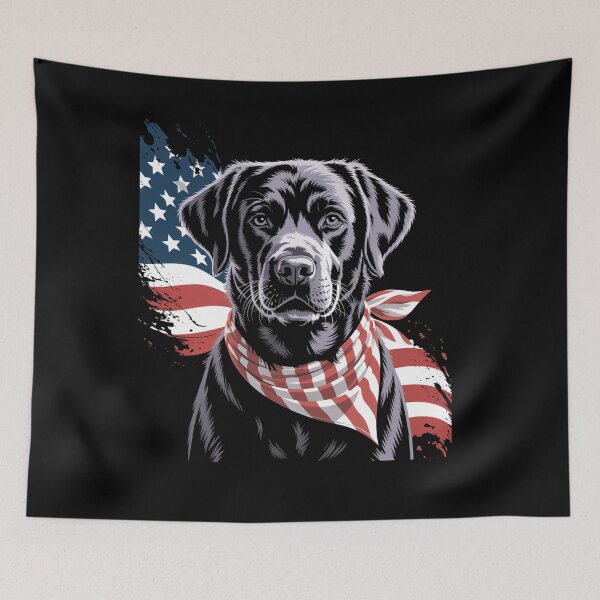 Item preview, American Usa Flag Black Labrador Dog  designed and sold by Veroniadic.