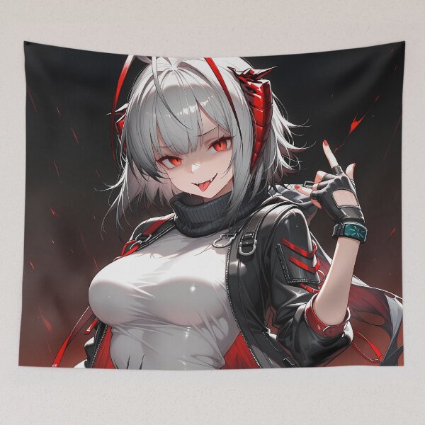 Item preview, Prelude W Arknights Fiery Punk Rebel Charm Anime Girl designed and sold by HumbertoValveno.